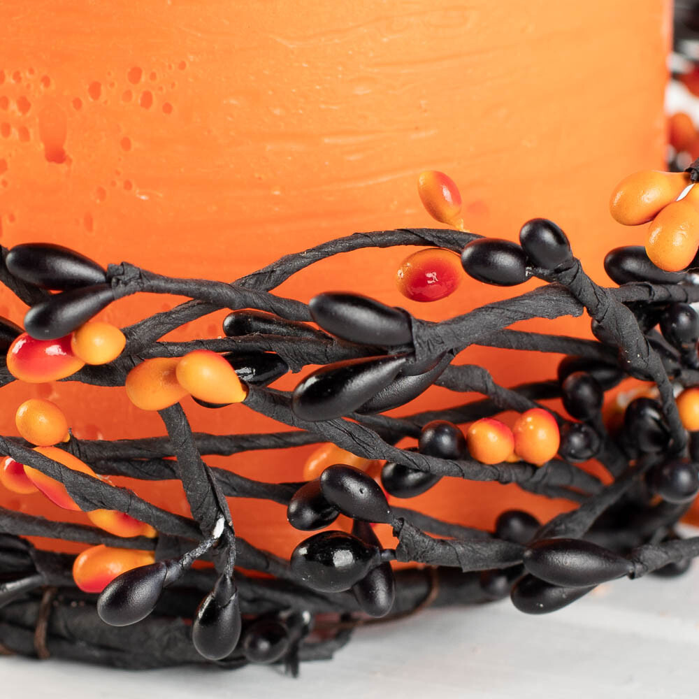 Group of 4 Fall Black and Orange Pip Berry 8-1/2″ Rings