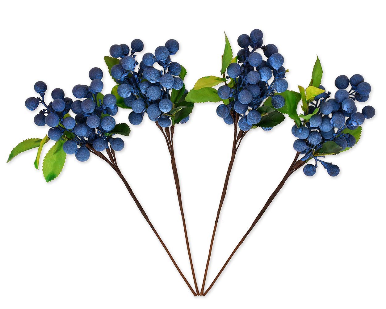 Artificial Blueberries 4 Pieces Lifelike Faux Fruit Berries Fake Flowers for …