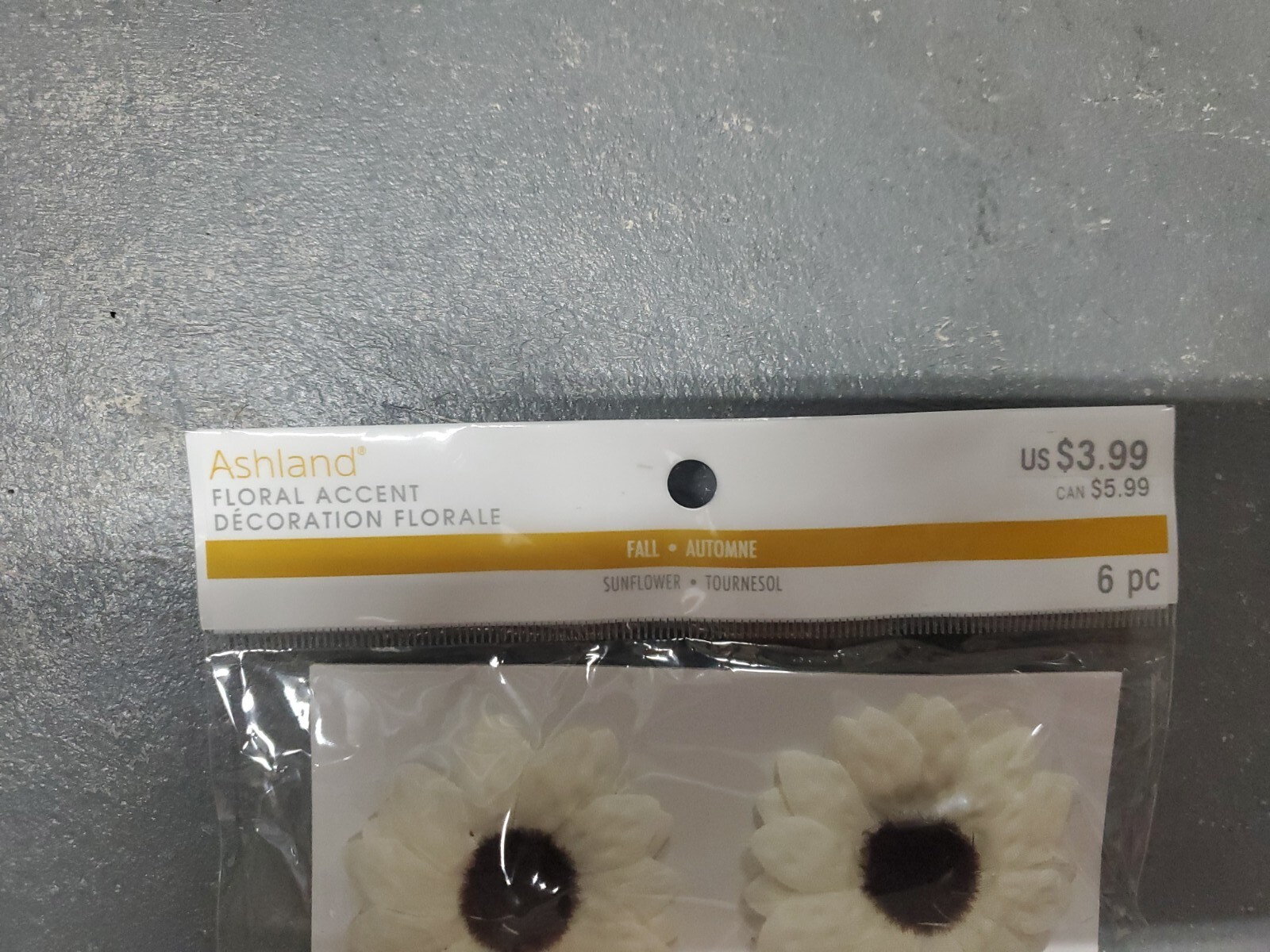Ashland Set of 6 Cream Wired Daisy Floral Accent Decoration NEW