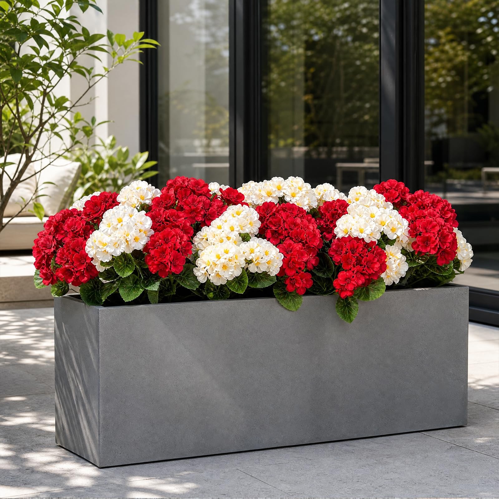 6 Pcs Artificial Geraniums Flowers for Outdoor, UV Resistant Outdoor Artifici…