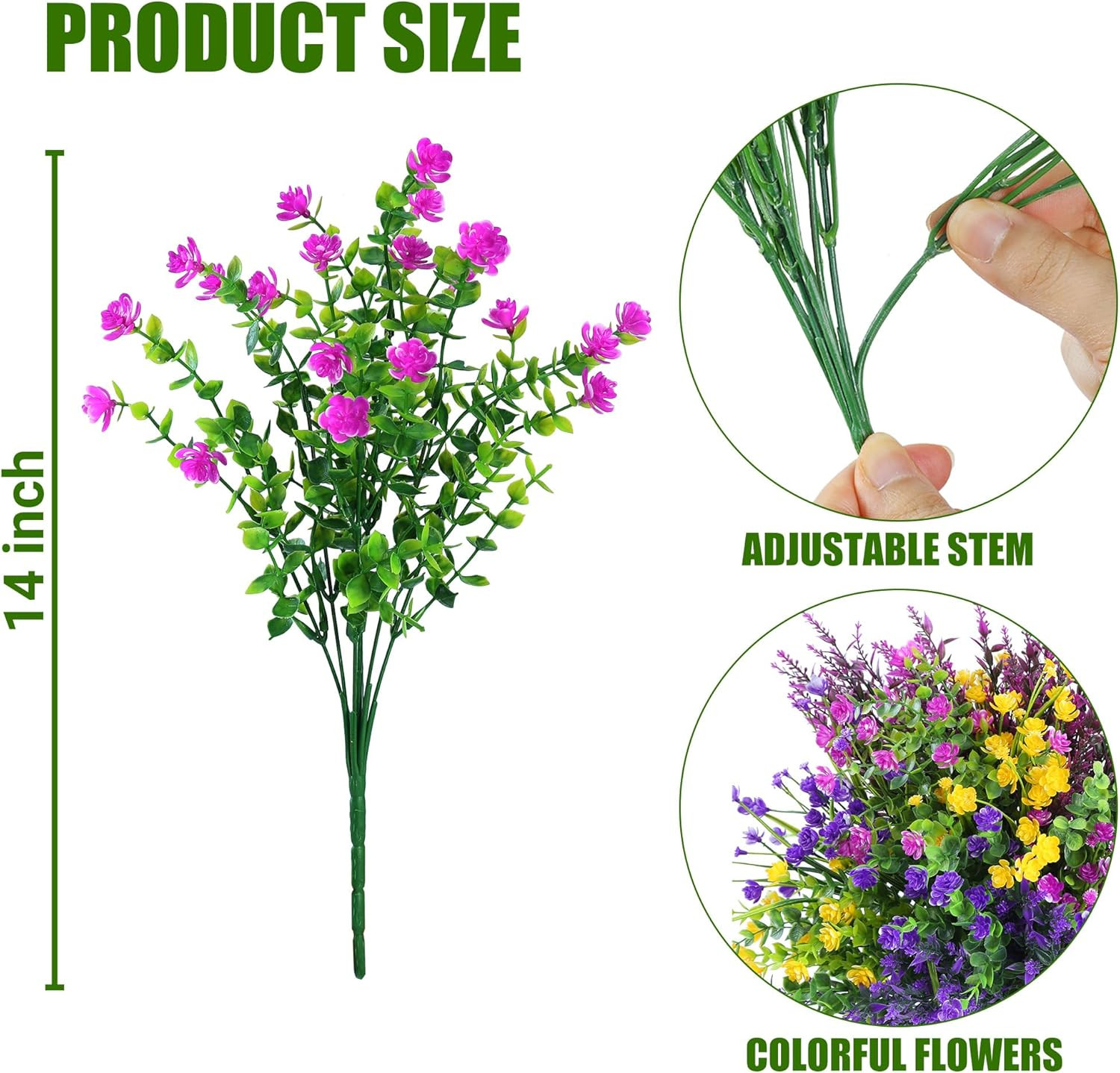 Artificial Flowers for Outdoors 12 Bundles UV Resistant Boxwood Shrubs Artificia