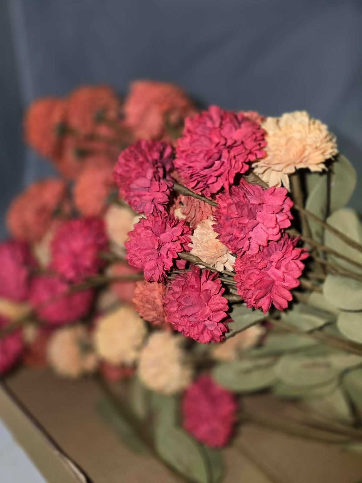 Vibrant Faux Floral Pieces Stems Orange, Pink, Cream NEW