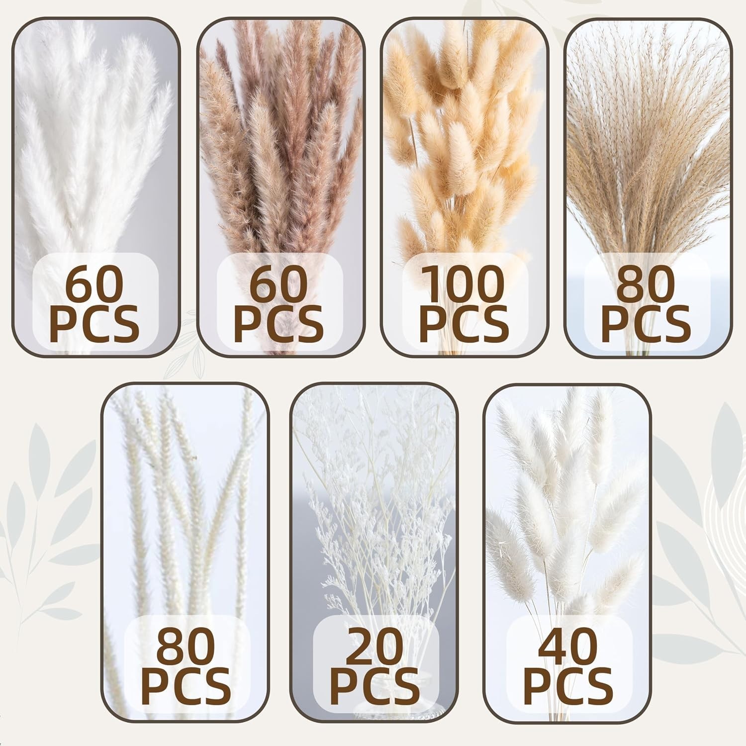 Sustainable Dried Pampas Grass Mix – 440 Count