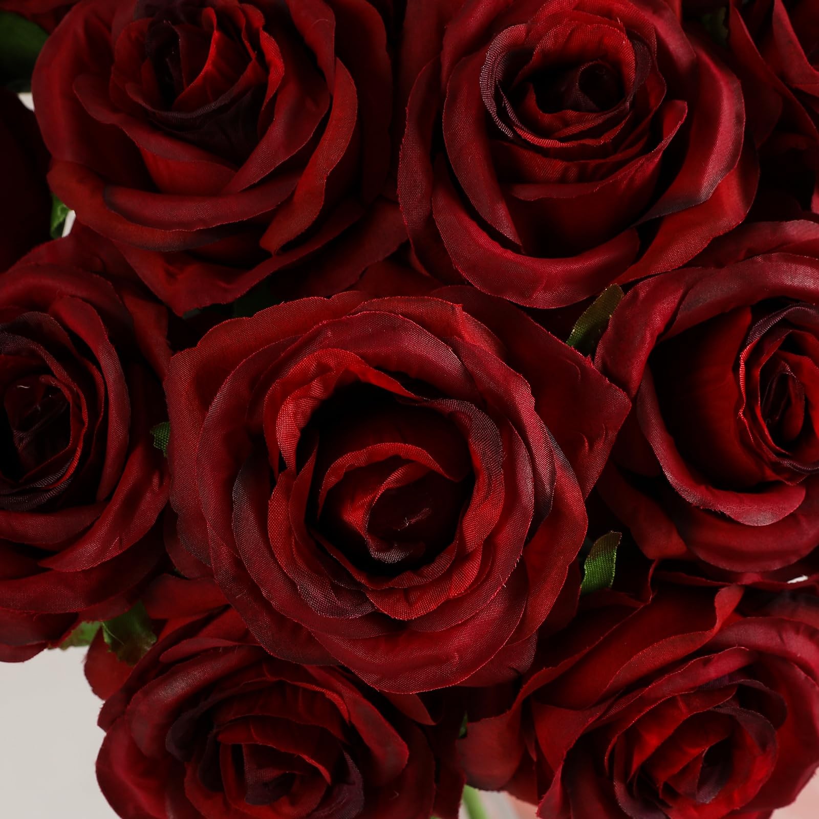 80 Pcs Burgundy Roses Artificial Flowers Bulk, Maroon Flowers Artificial Silk…