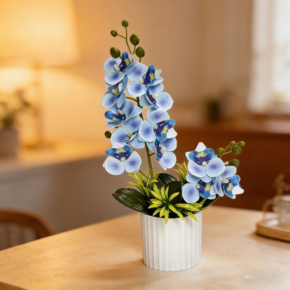 Artificial Orchid Potted Plant for Wedding Decor and For Home Use 33x8x7cm