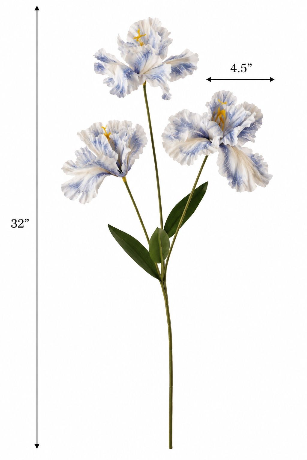 Luxury Faux Iris Stem Periwinkle Blue White Artificial Flower Wedding Floral Fre