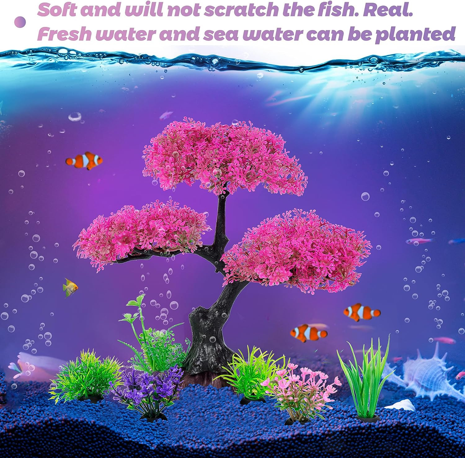 Aquarium Artificial Plastic Plants Decoration Aquarium Decor Set Fish Tank Decor
