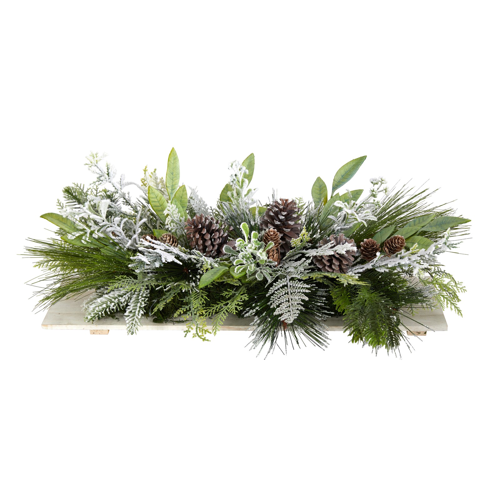 26″ Holiday Flocked Winter Artificial Arrangement Cutting Board Décor