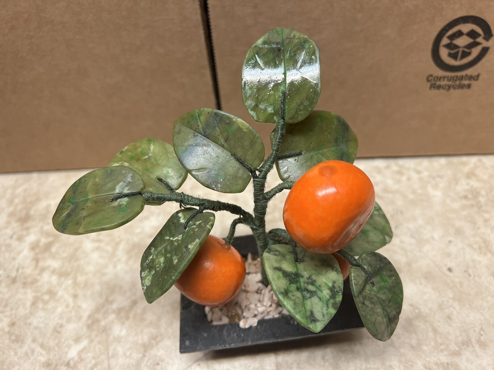5” Chinese Traditions Orange Tree Bonsai Fruit Plants Decoration Sweet Petite