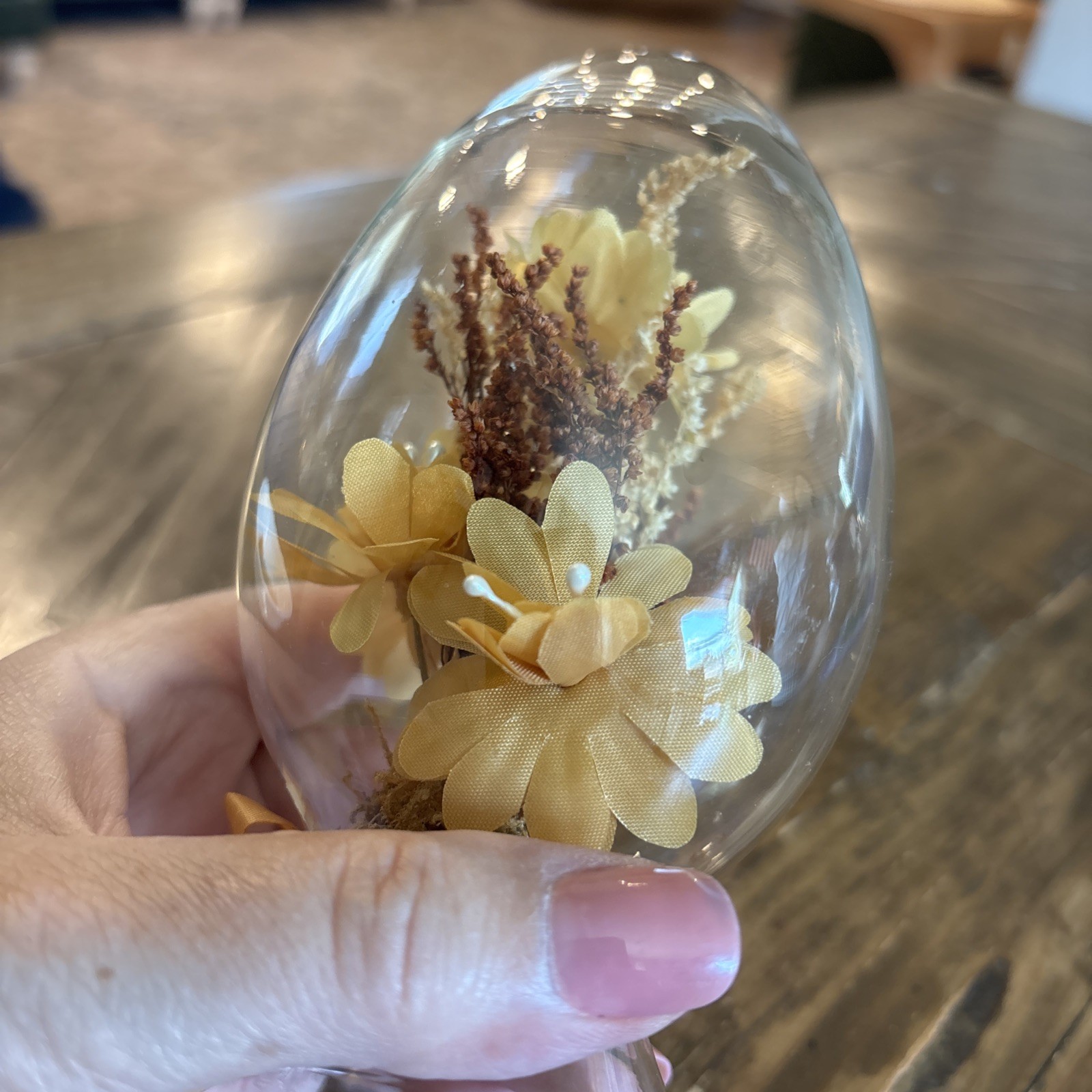 Vintage Dried Flowers Glass Bulb Cork Base