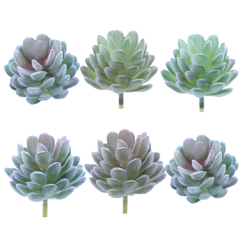 6Pcs Reusable Simulated Succulent Plants Assorted Color PVC for Home Decor