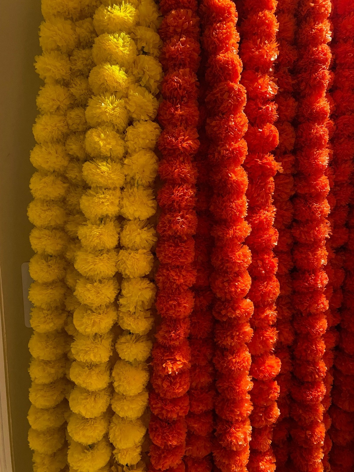 Artificial Marigold Flower Diwali Wedding Strings Yellow And Orange