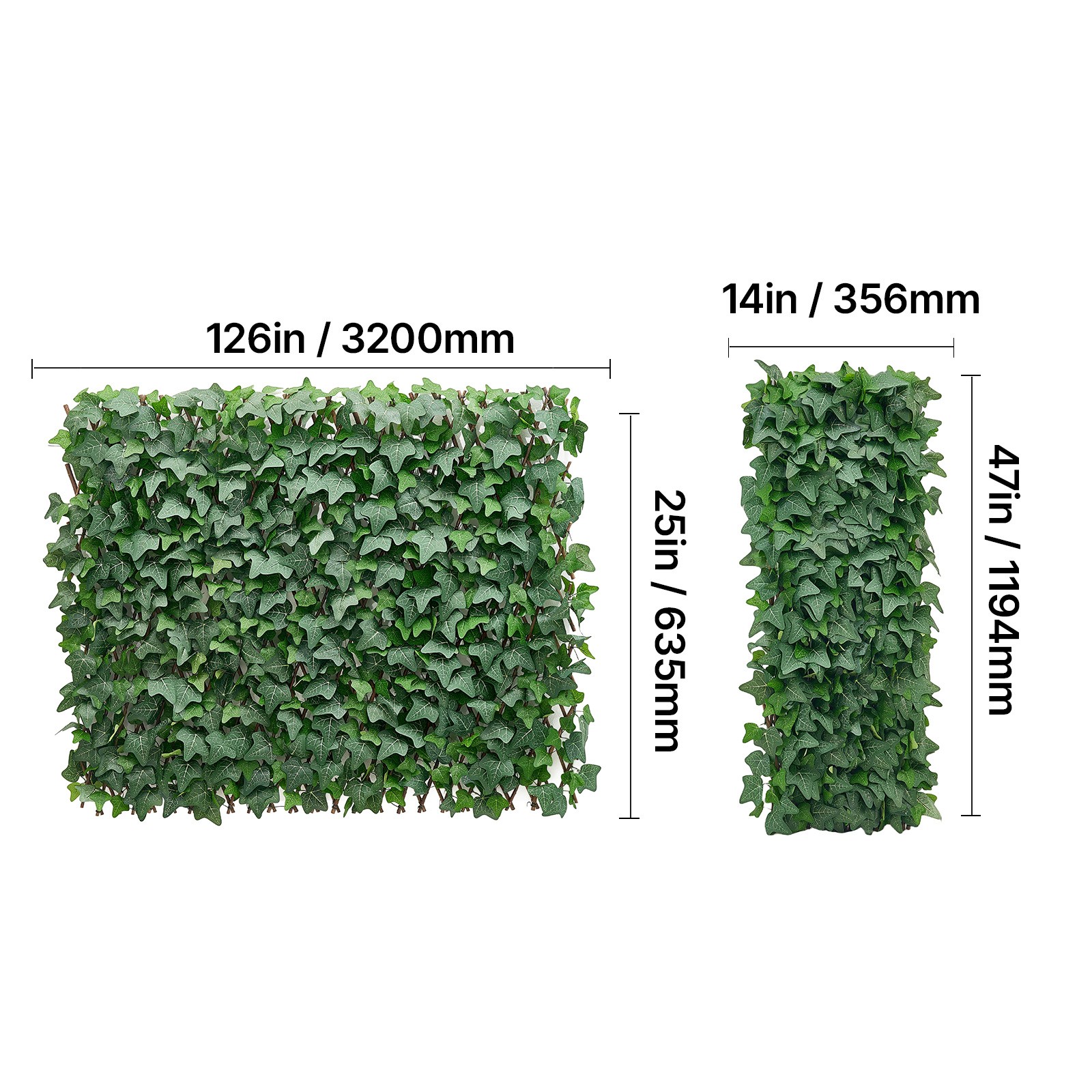 Uimoso Expandable Privacy Screen 25 x 126 in Artificial Plant Wall for Patio