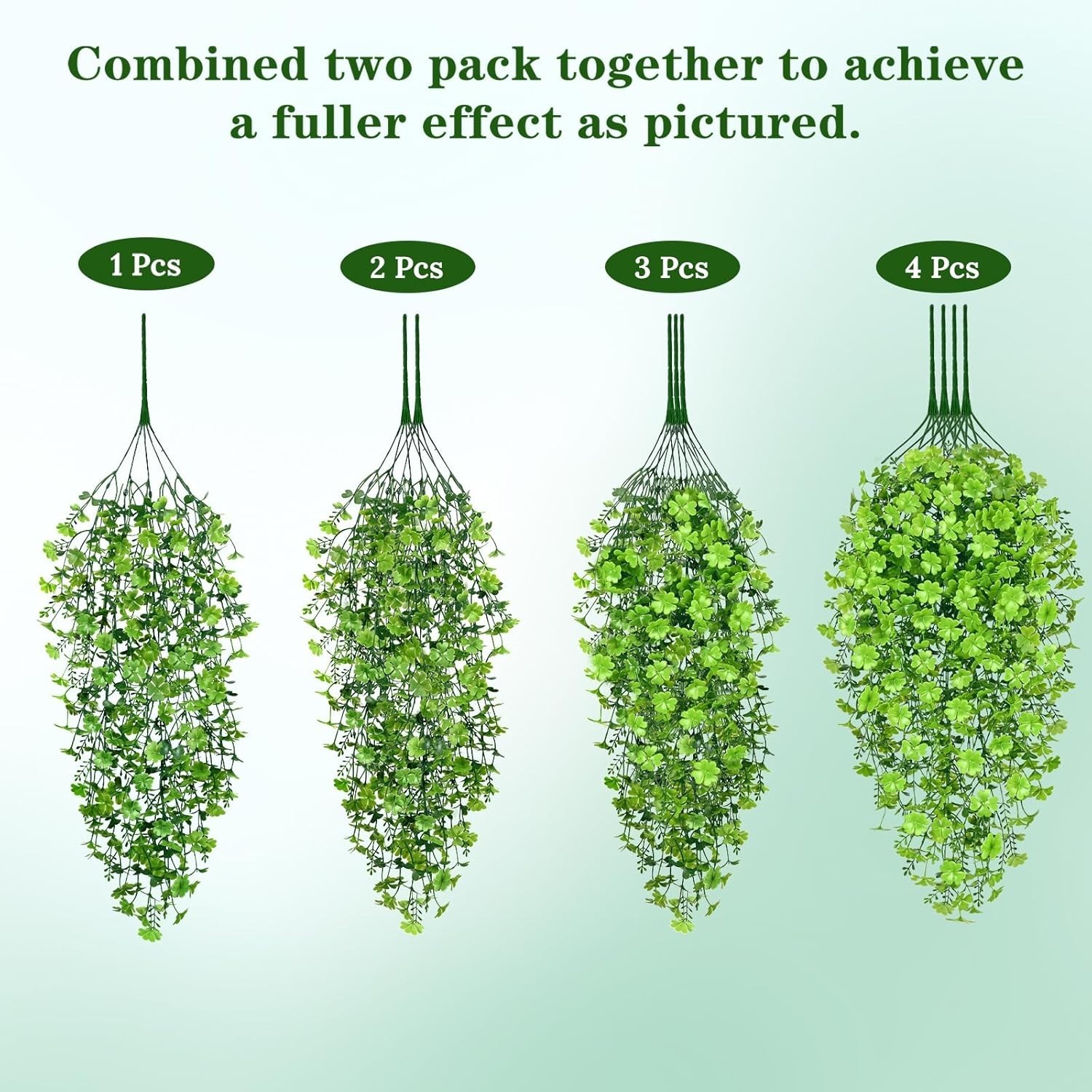 4pcs Fade Resistant Artificial Hanging Plants for Home and Office Aesthetics
