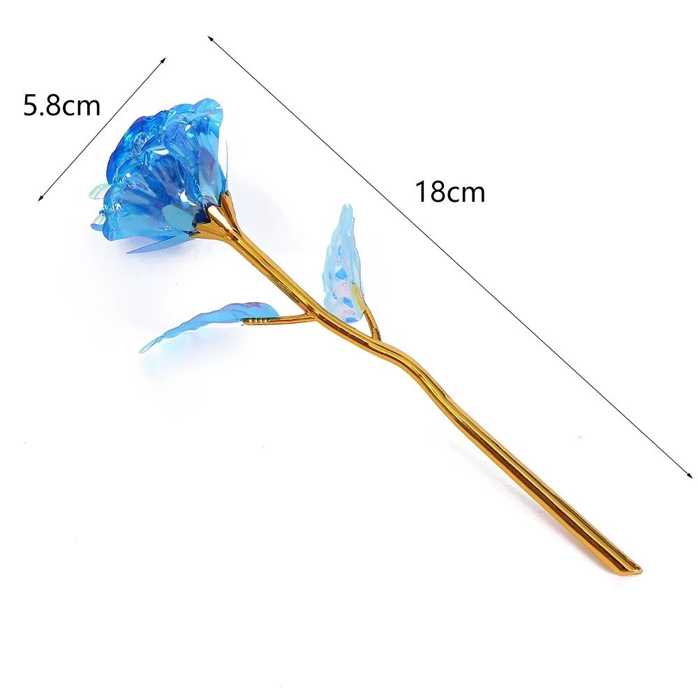 24K Gold Foil Rose Artificial Flower Valentine Gift Wedding Party Decor