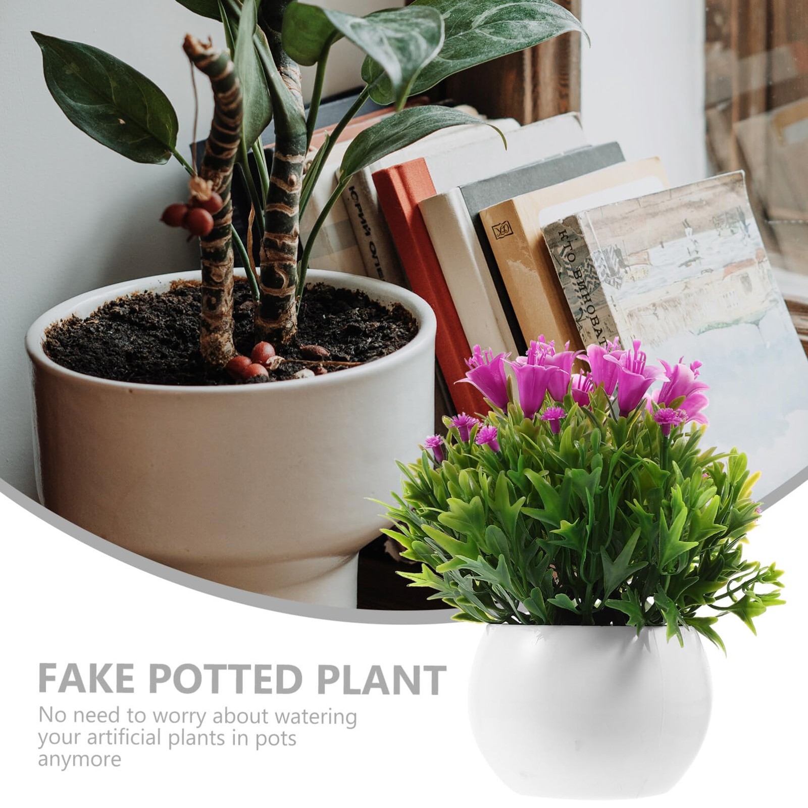 Artificial Potted Flowers Faux Bouquet Ornament Home Office Desktop Greenery