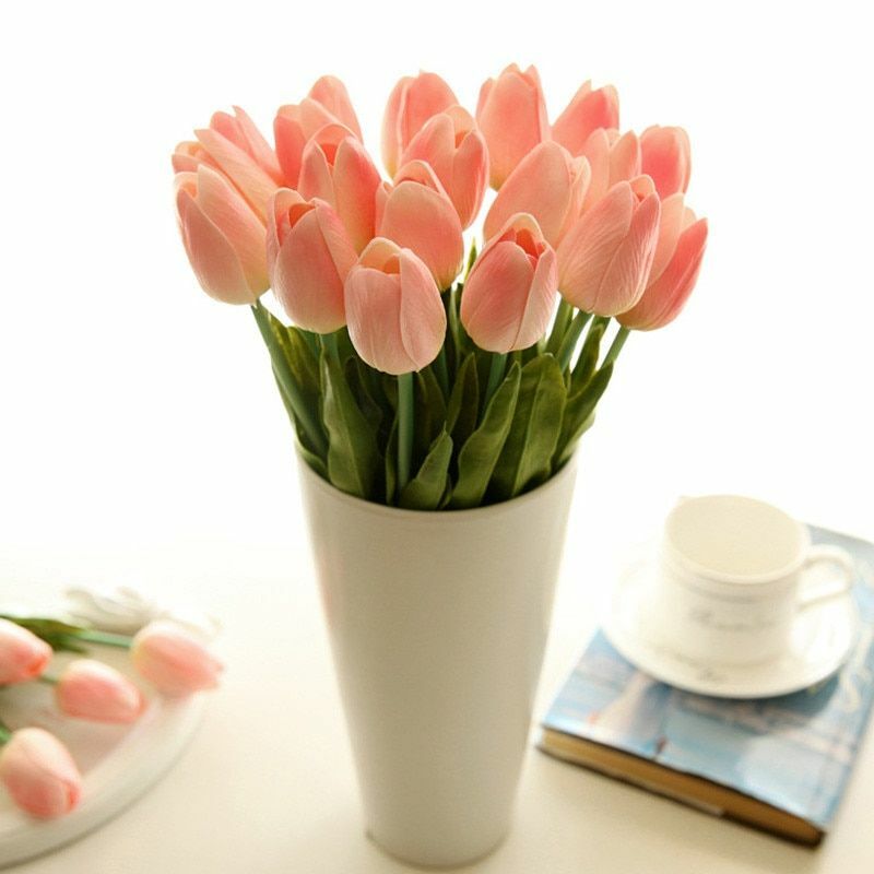 31pcs PU Mini Tulip Artificial Flower Wedding Floral Bouquet Decor NEW