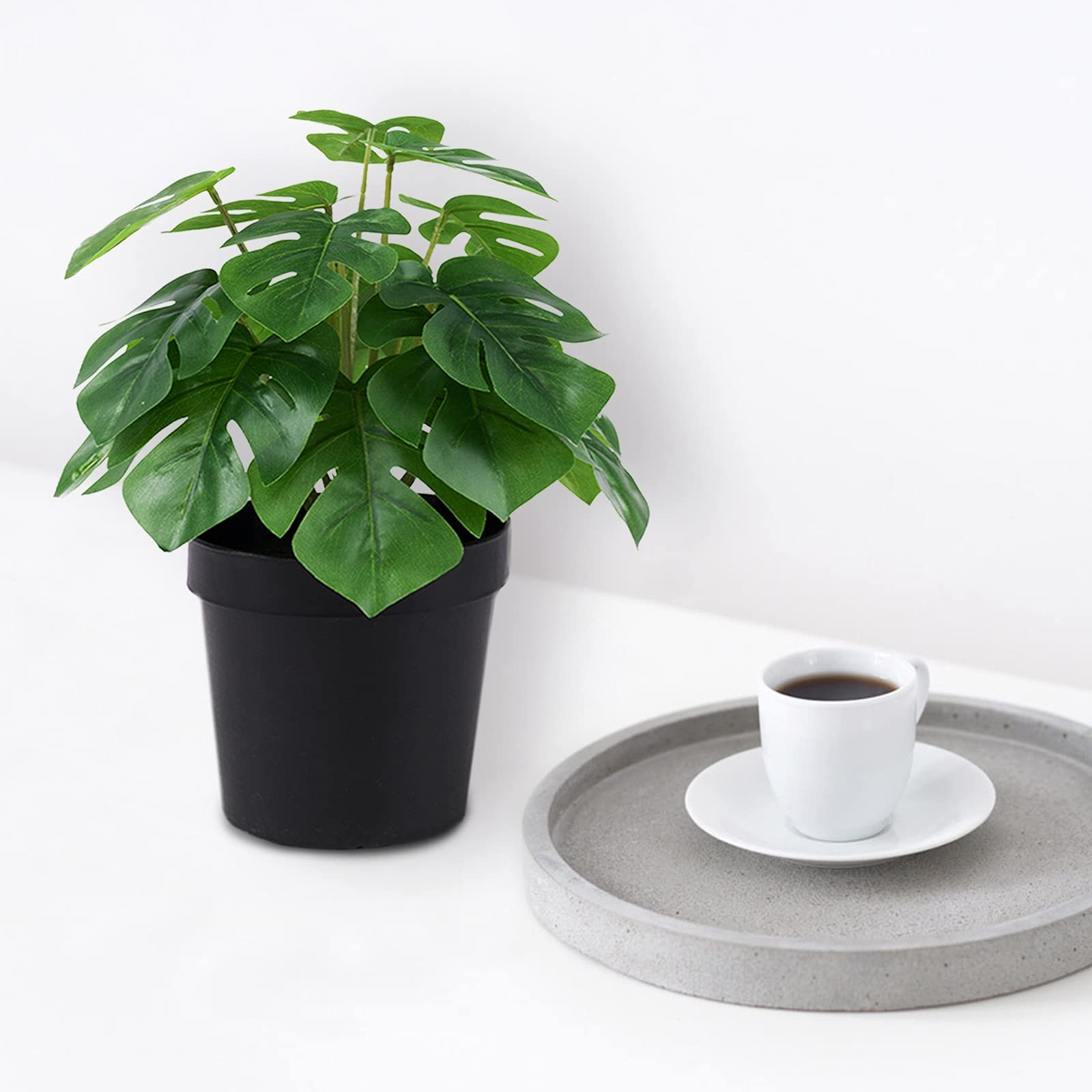 Artificial Monstera Realistic Fake Plants With Pots For Home And Office Decorati