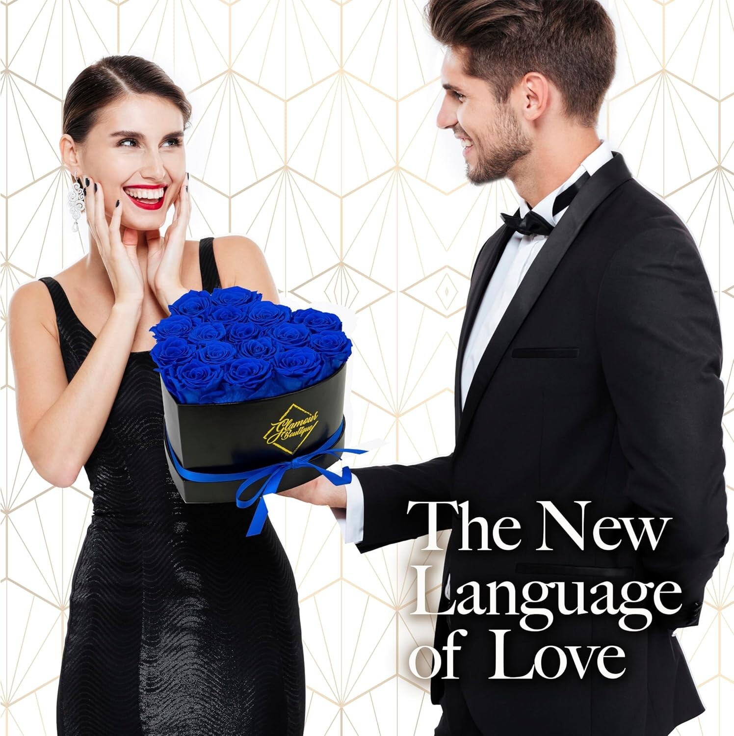 Eternal 16 Blue Roses Heart Box – Elegant Home Decor & Gift for Loved Ones