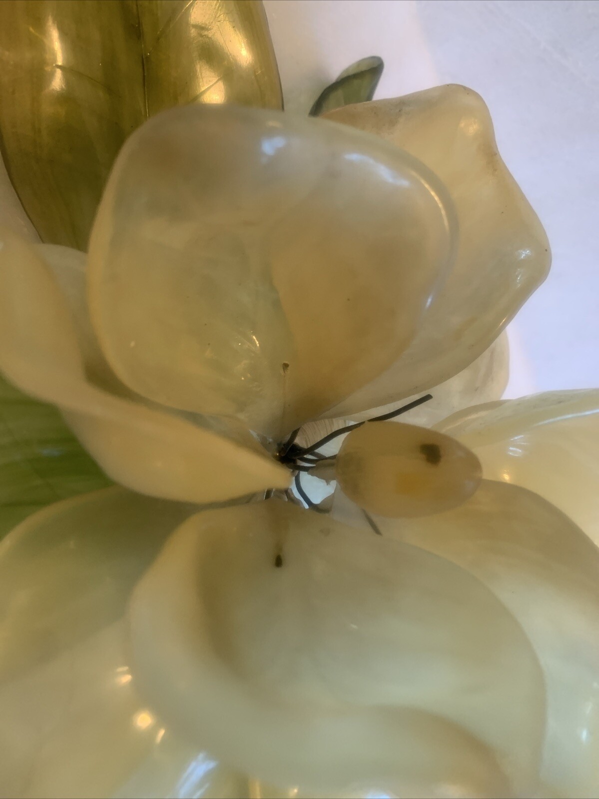 J Corelli Italy Wired Flower Light Cream Magnolia Retro Vtg Lucite 8×10” (a18