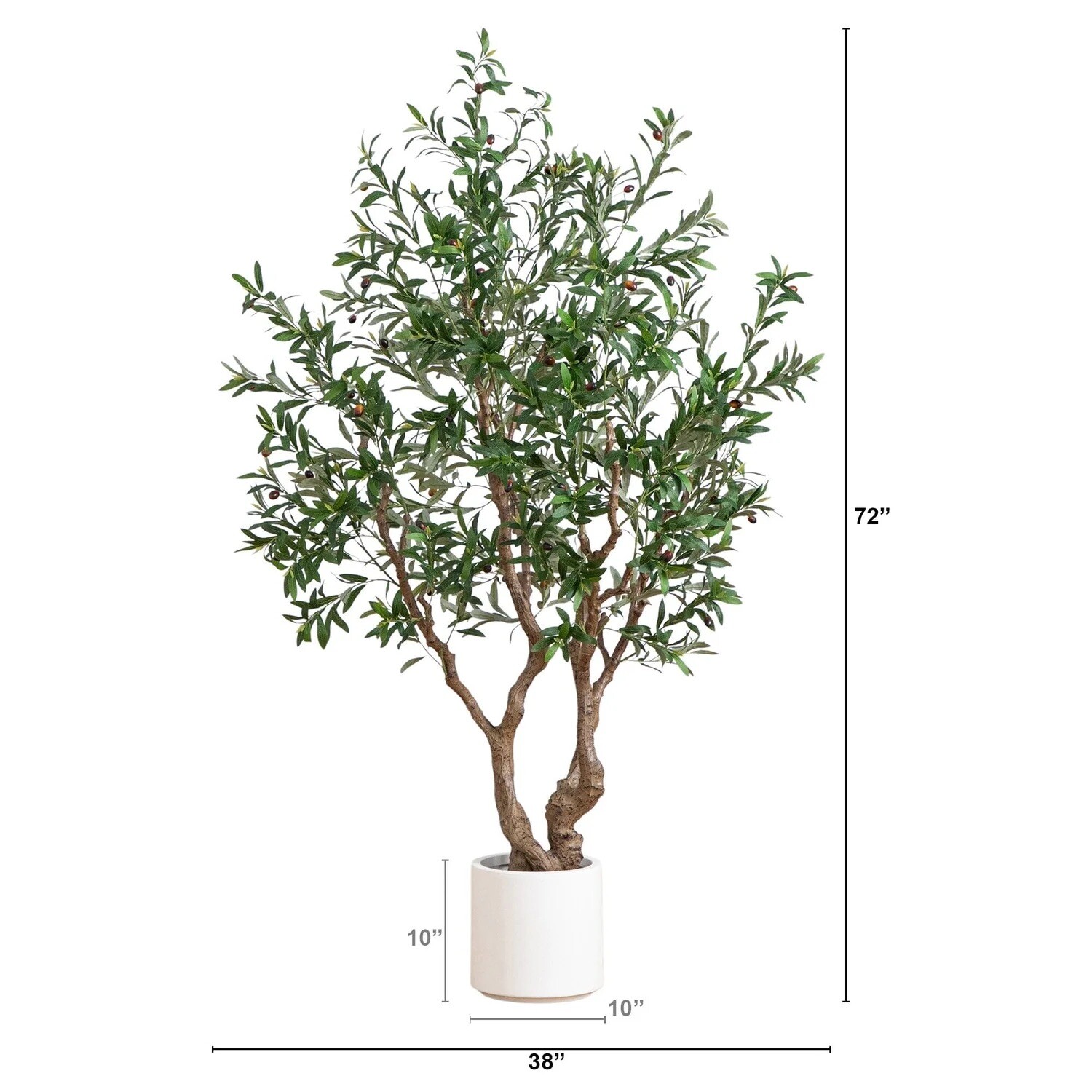 6’ Artificial Grand Olive Tree in White Decorative Planter. Retail $349