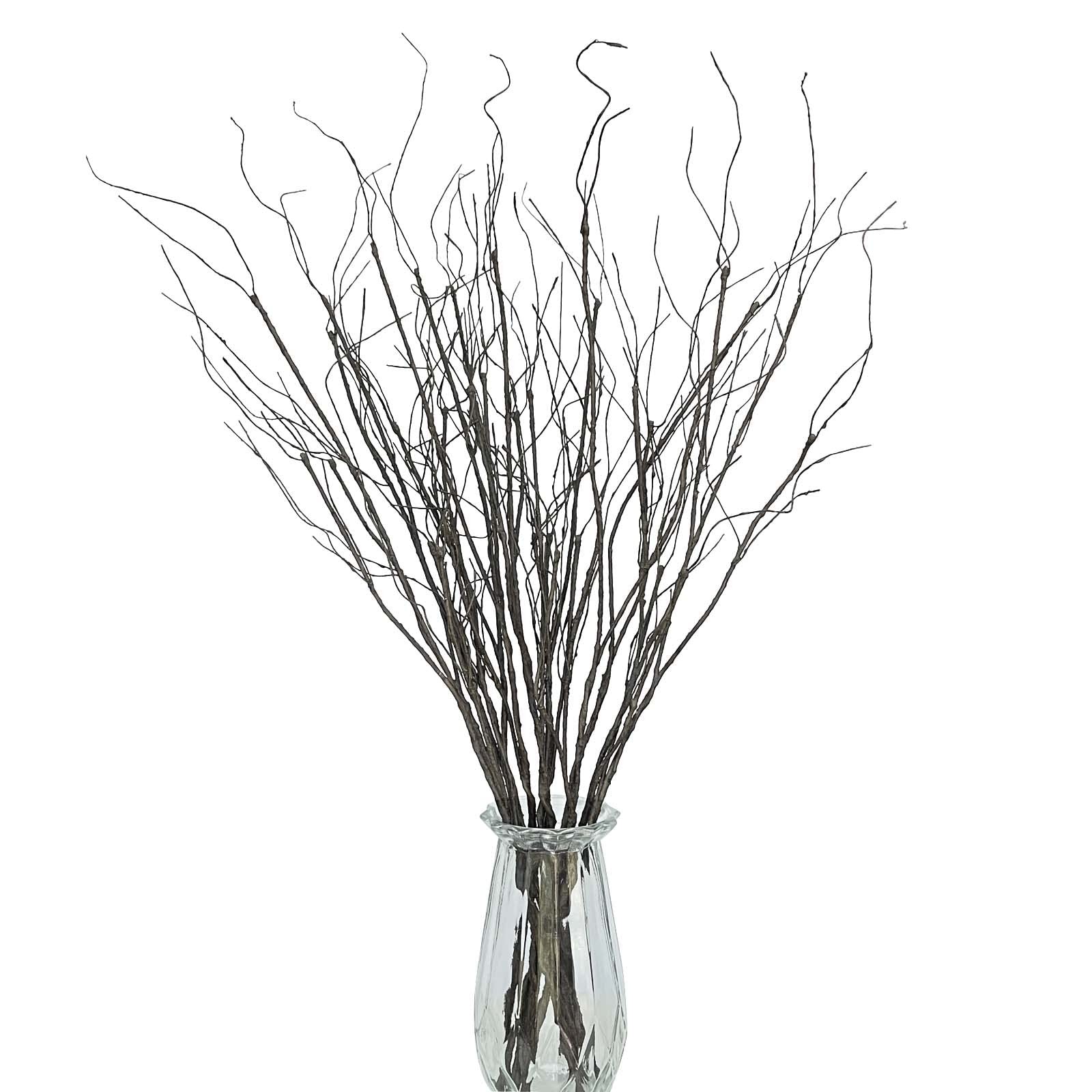 10pcs 30.7 Inches Lifelike Dry Curly Willow Branches Bendable Iron Wires Artific