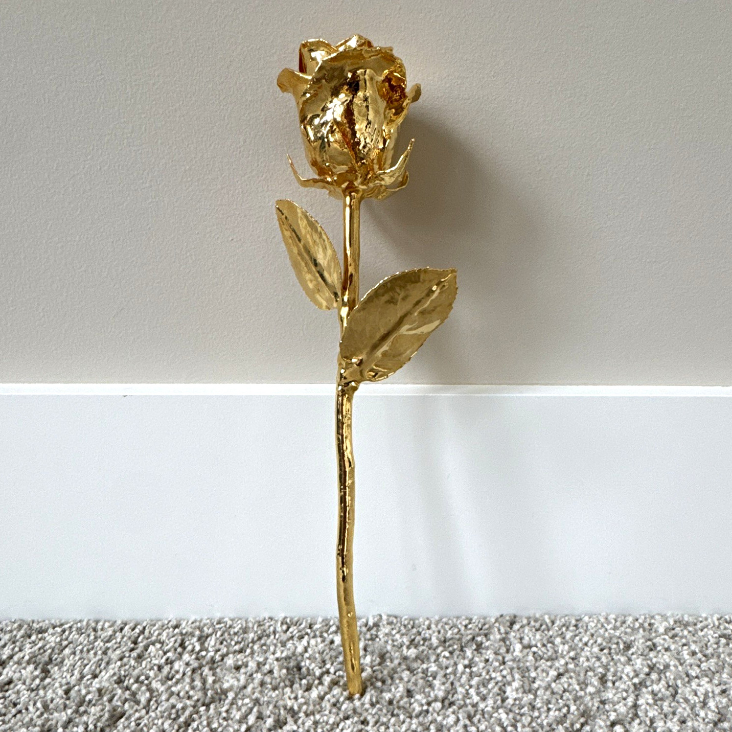 Gold Metal Artificial Rose Flower Stem – Individual Floral Decor
