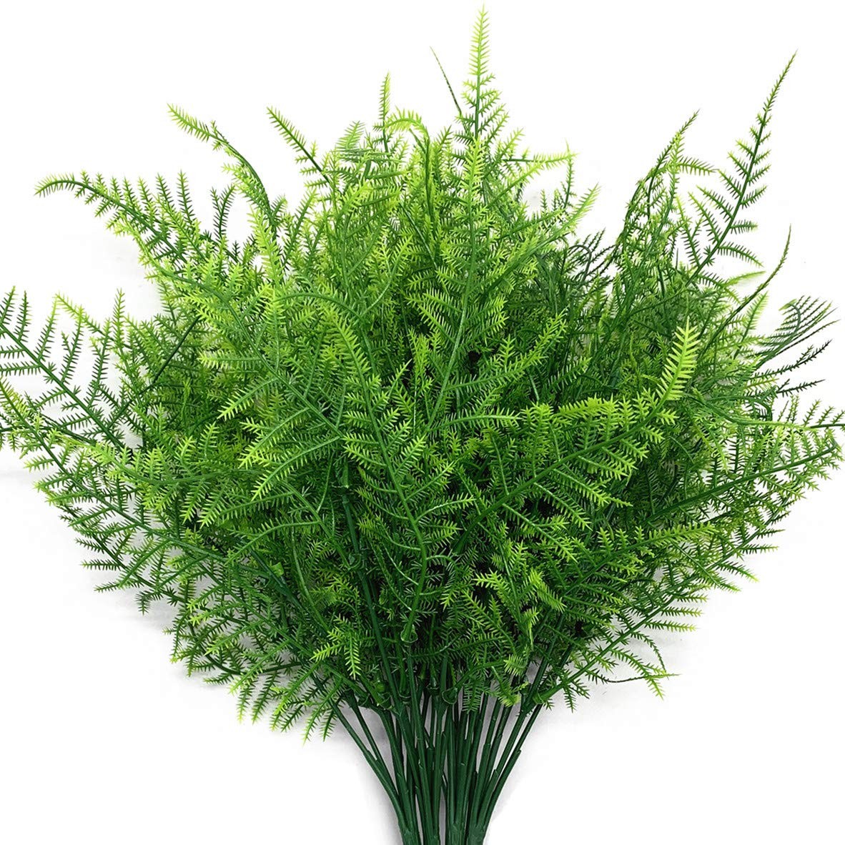 4 Pcs Artificial Plastic Plants Bushes Fern Grass Shrubs Fake Leaves Mats