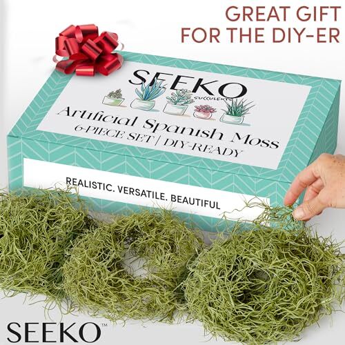 SEEKO Succulents Spanish Moss, Fake Moss for Artificial Assorted Sizes