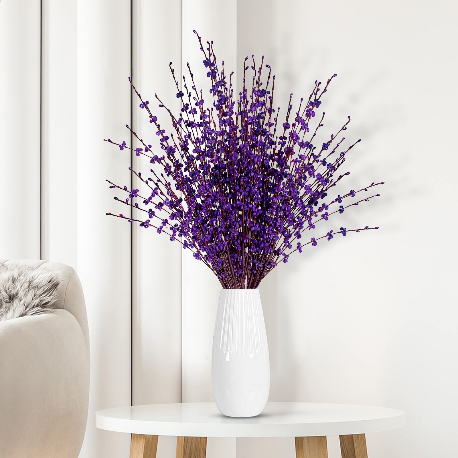 10 Pcs 29.5â€™â€™ Long Artificial Jasmine Flowers Tall Fake Flower Dark Purple