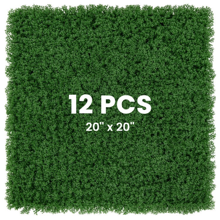 12PCS Plant Panels Outdoor Indoor 20 x 20″ Artificial Grass Wall Panels Stand