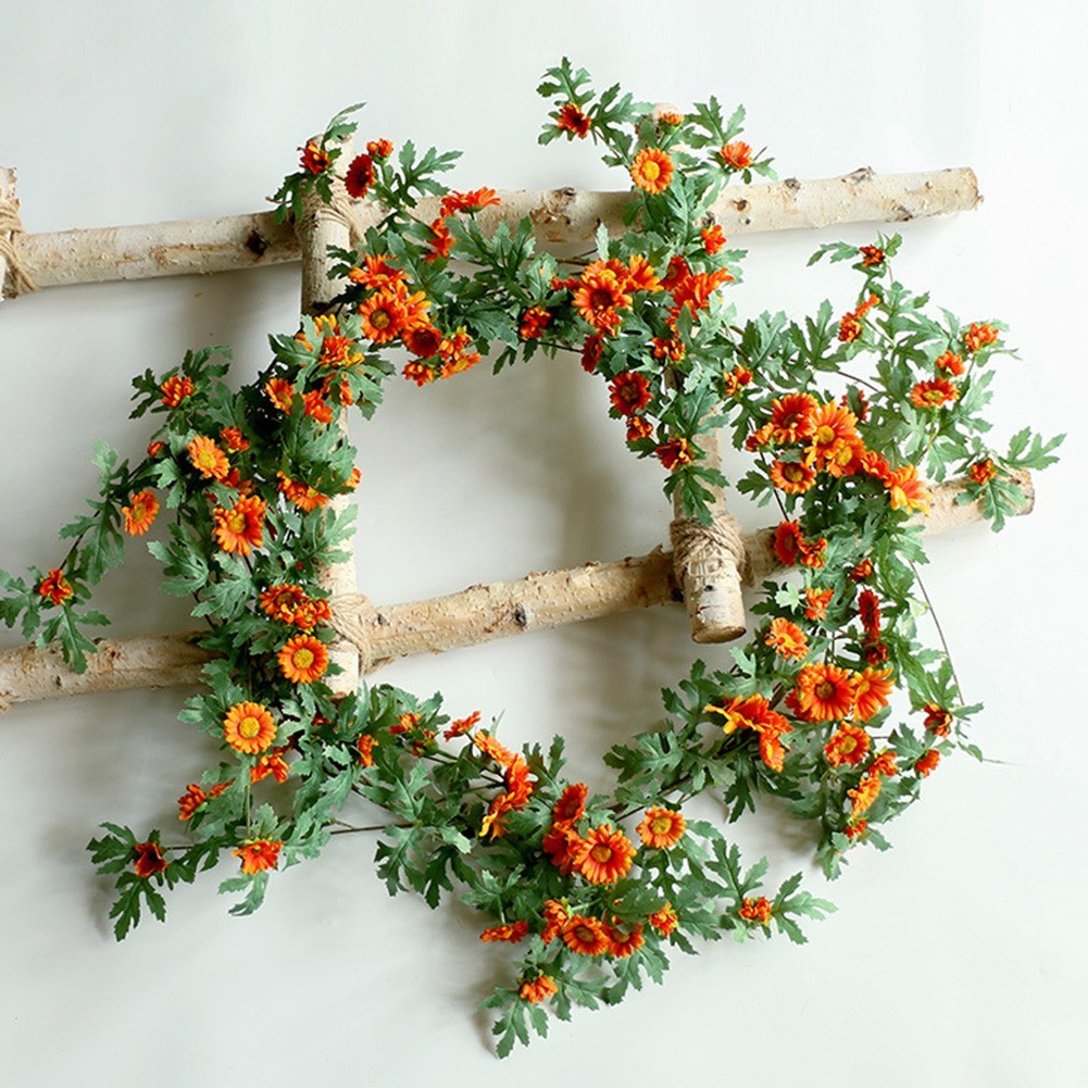 175cm Artificial Flower Garland with Daisy and Sunflower Vine for Home
