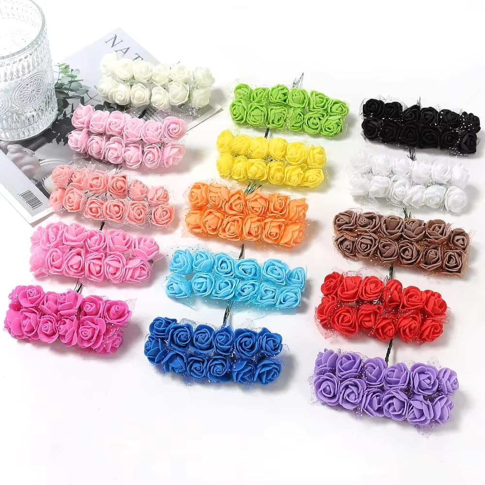 432 Pcs Mini Artificial Rose Flower Heads Real Looking Foam Fake Roses Heads …