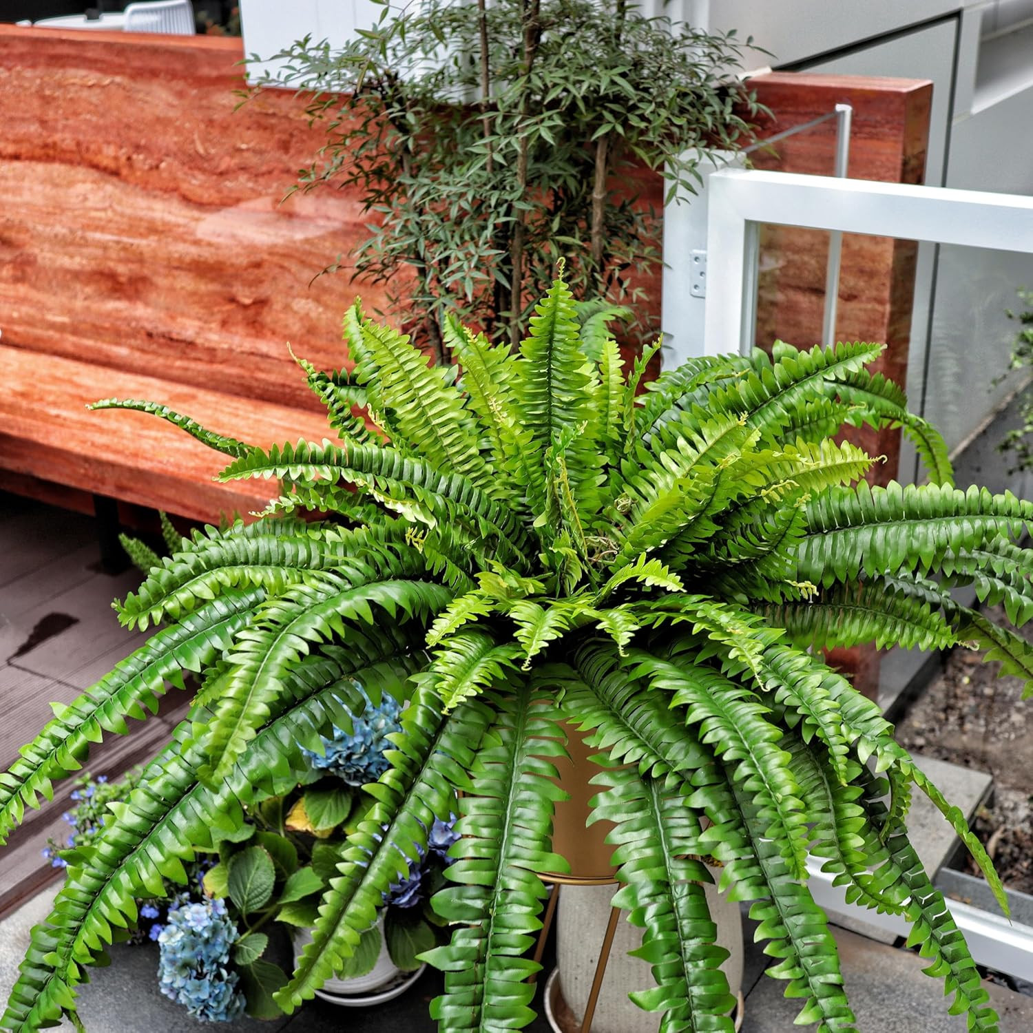 68″ Large Boston Fern – Lifelike Silk Plant for Home, Garden & Patio Decor