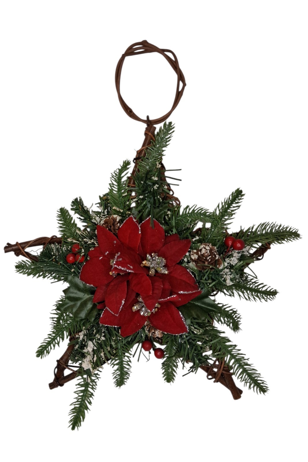 Christmas Floral Wall Decor Bell Star Poinsettia Flower Decorations Holiday