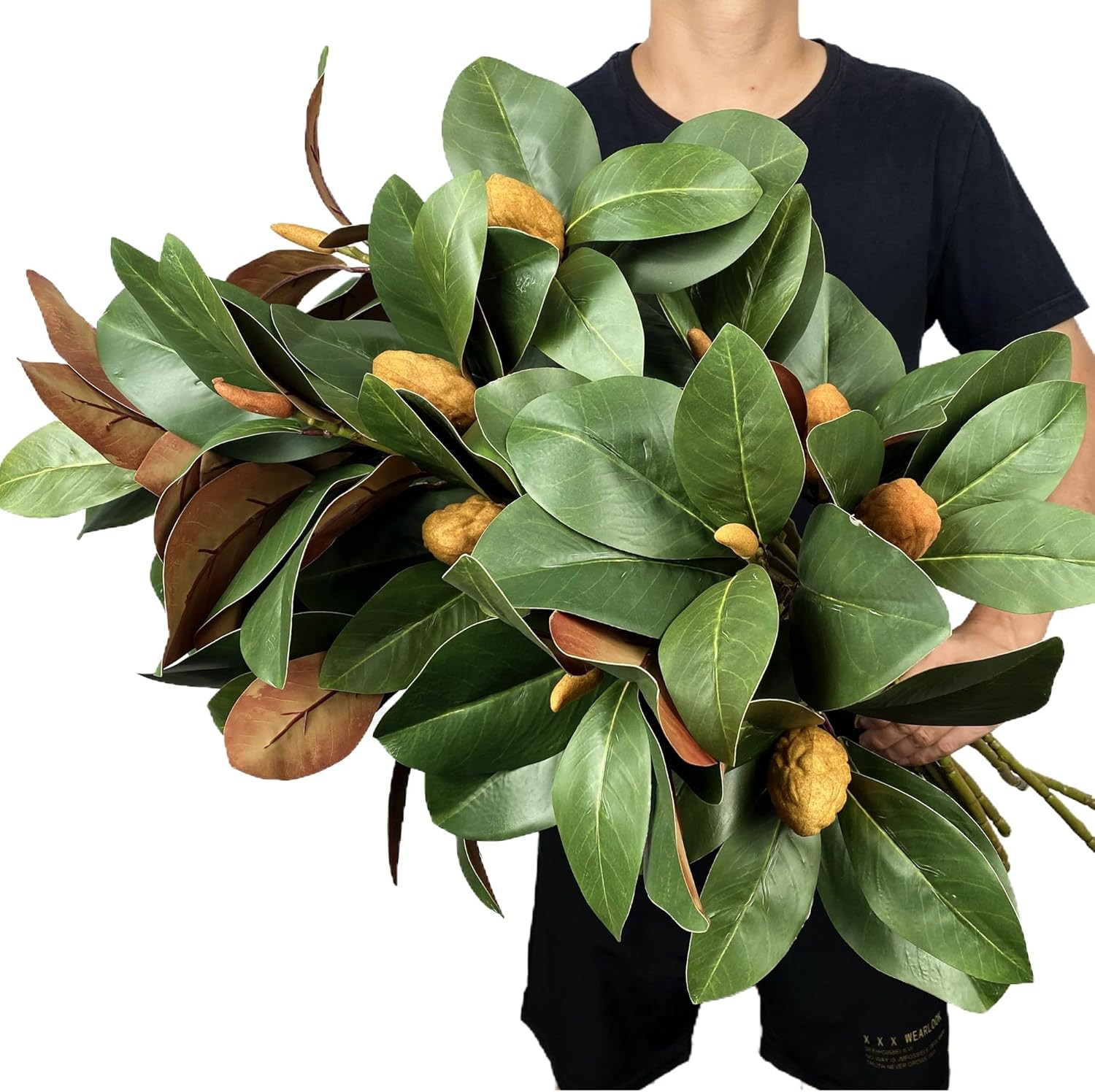 32″ Artificial Magnolia Branches – 8 Pcs Greenery for Home & Wedding Decor