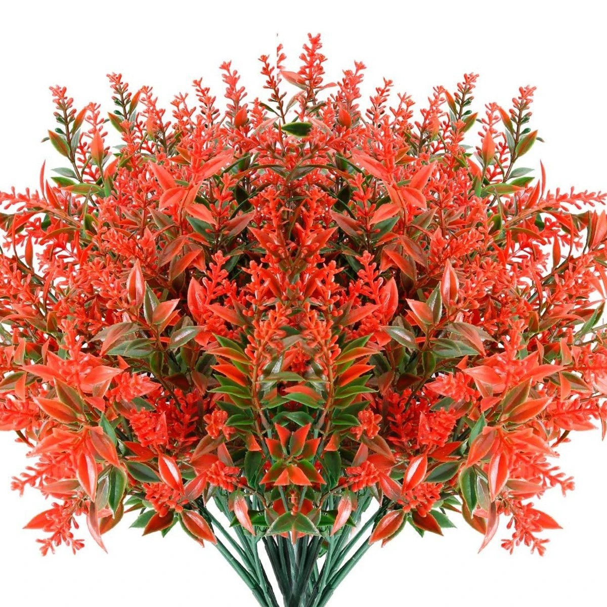 Bundles Artificial Flowers Plastic Plants Fake Outdoor Faux UV Resistant Decor