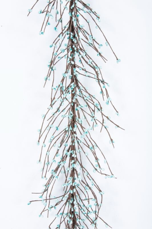 Versatile Primitive Lt Mint Green/Teal 55″ Pip Rice Berry Garland Flexible