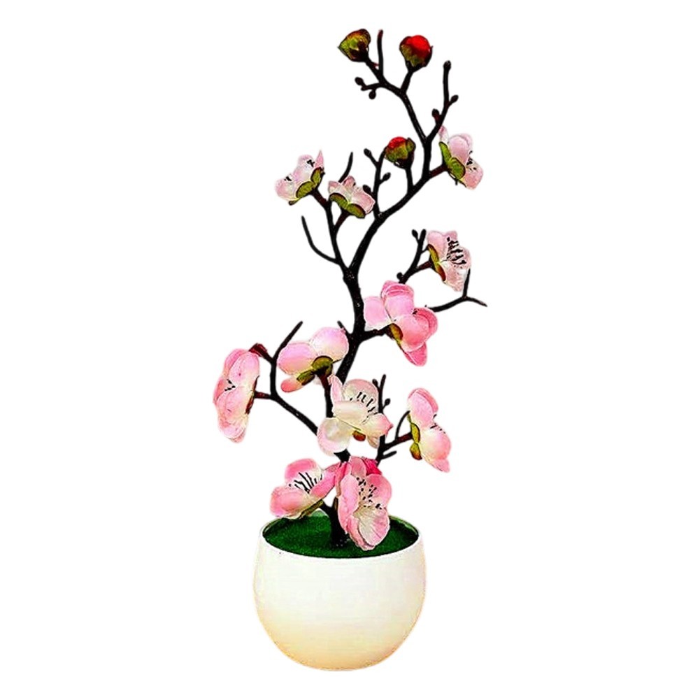1pc Artificial Wax Plum Blossom Bonsai Branch for Indoor Outdoor Display