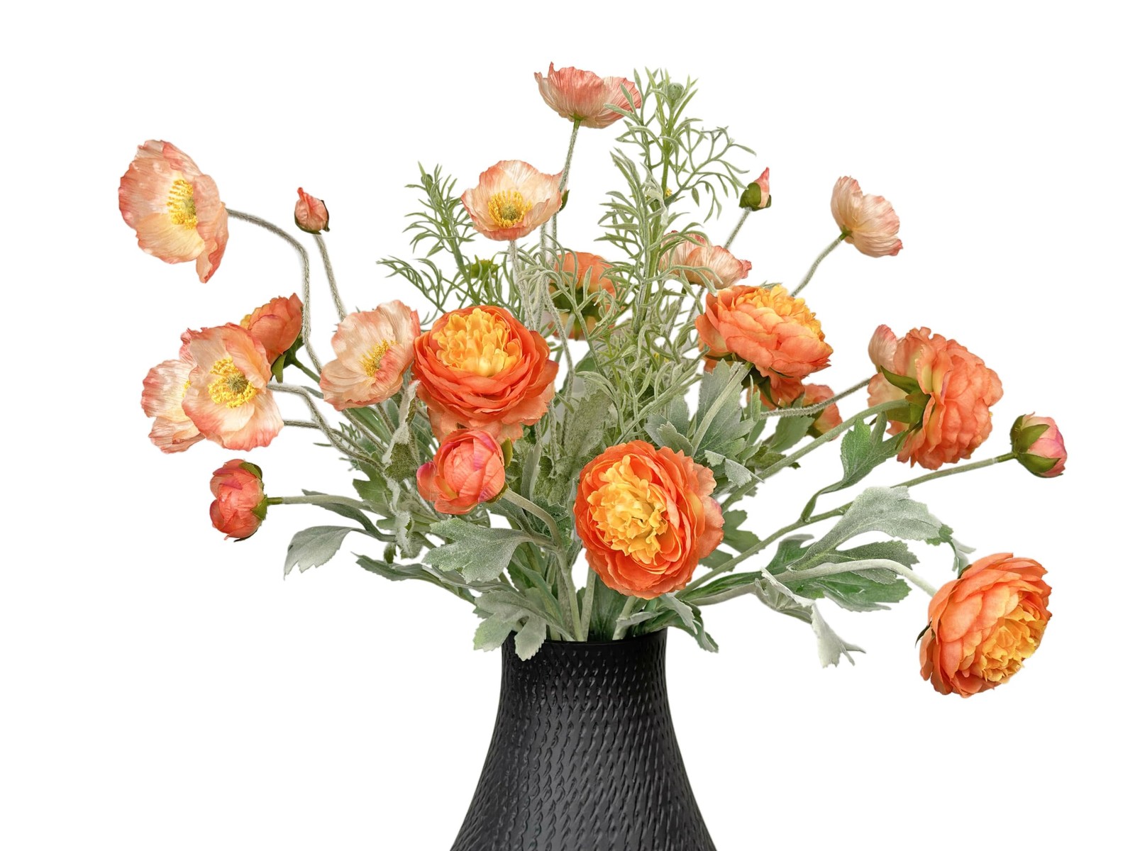 10pcs Orange and Gradient Pink Artificial Flowers for Vase, Fake Peonies Popp…