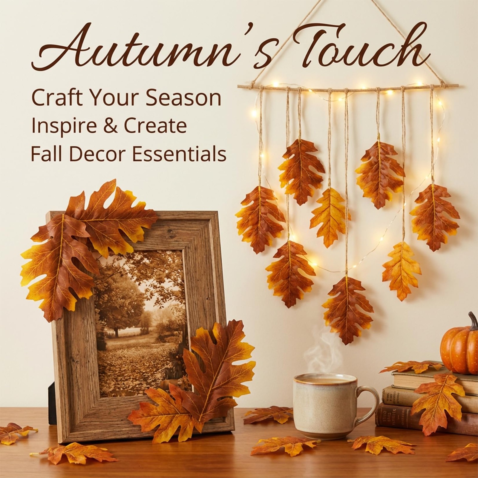 40 PCS Mixed Color Thanksgiving Fall Artificial Maple Leaves Wall Autumn Decor