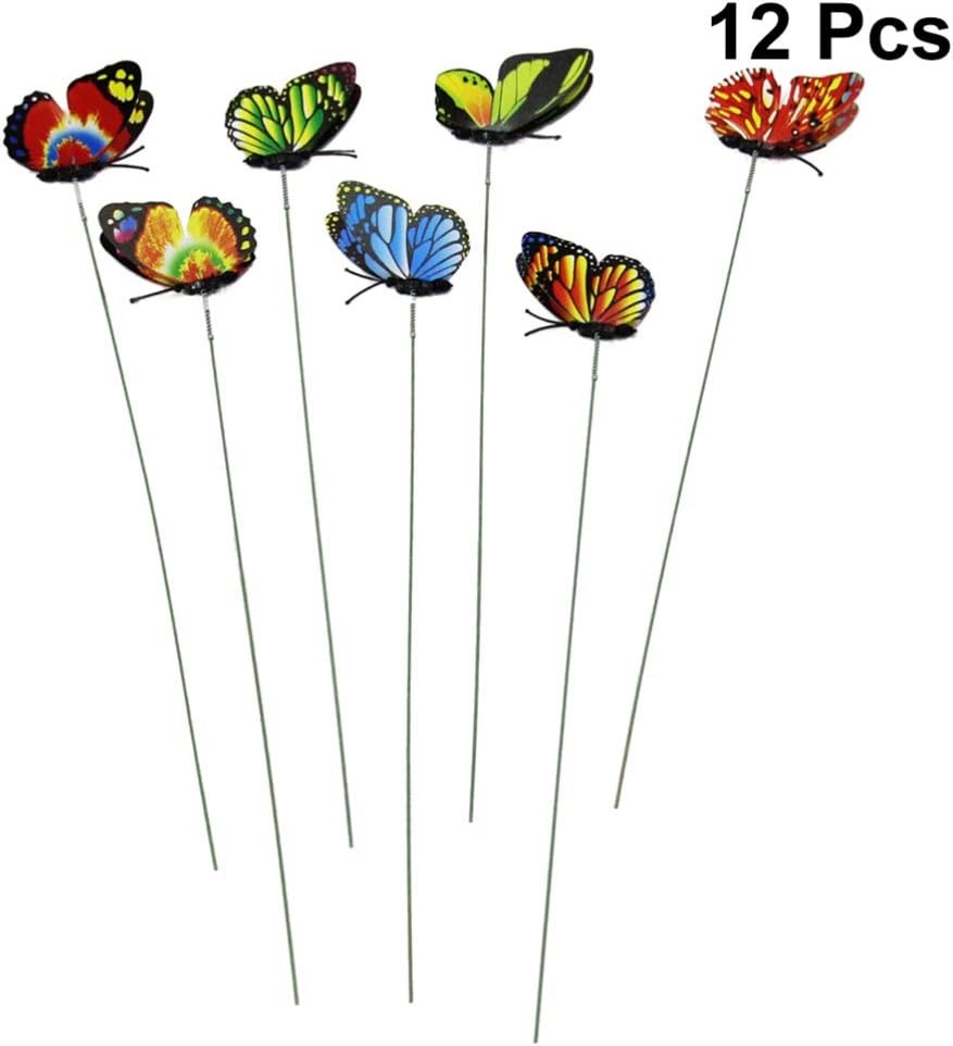12PCS Butterfly Stakes 11.4 inch Waterproof Butterfly Garden Decorations