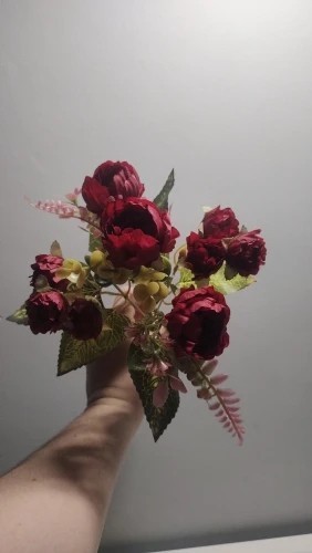 9 Heads Artificial Rose Silk Flowers Wedding Arch Home Living Room Decor