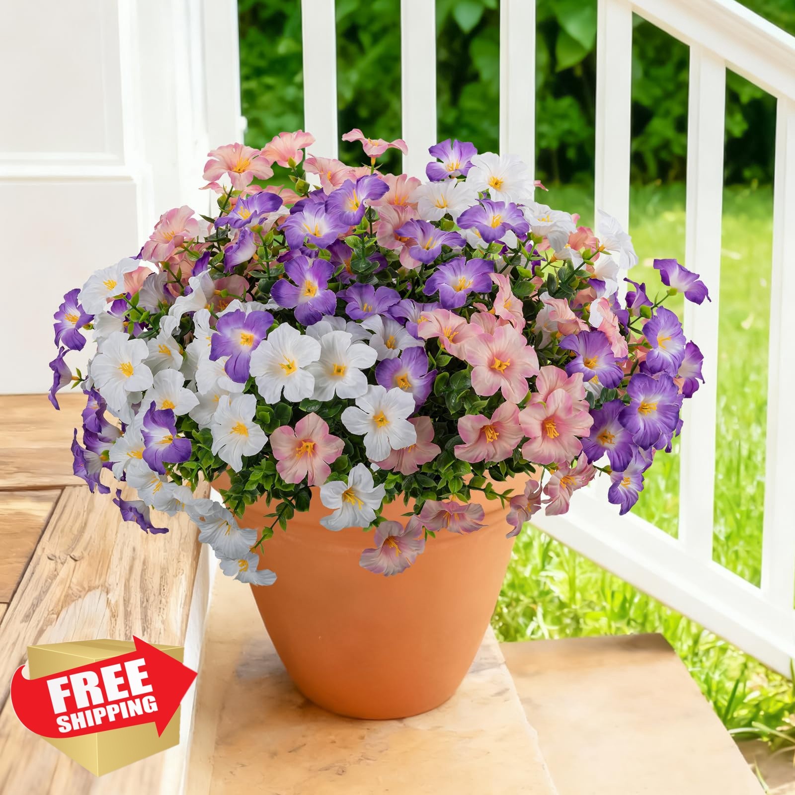 ALOXA Light Pink/White/Purple flowers 12 bundles