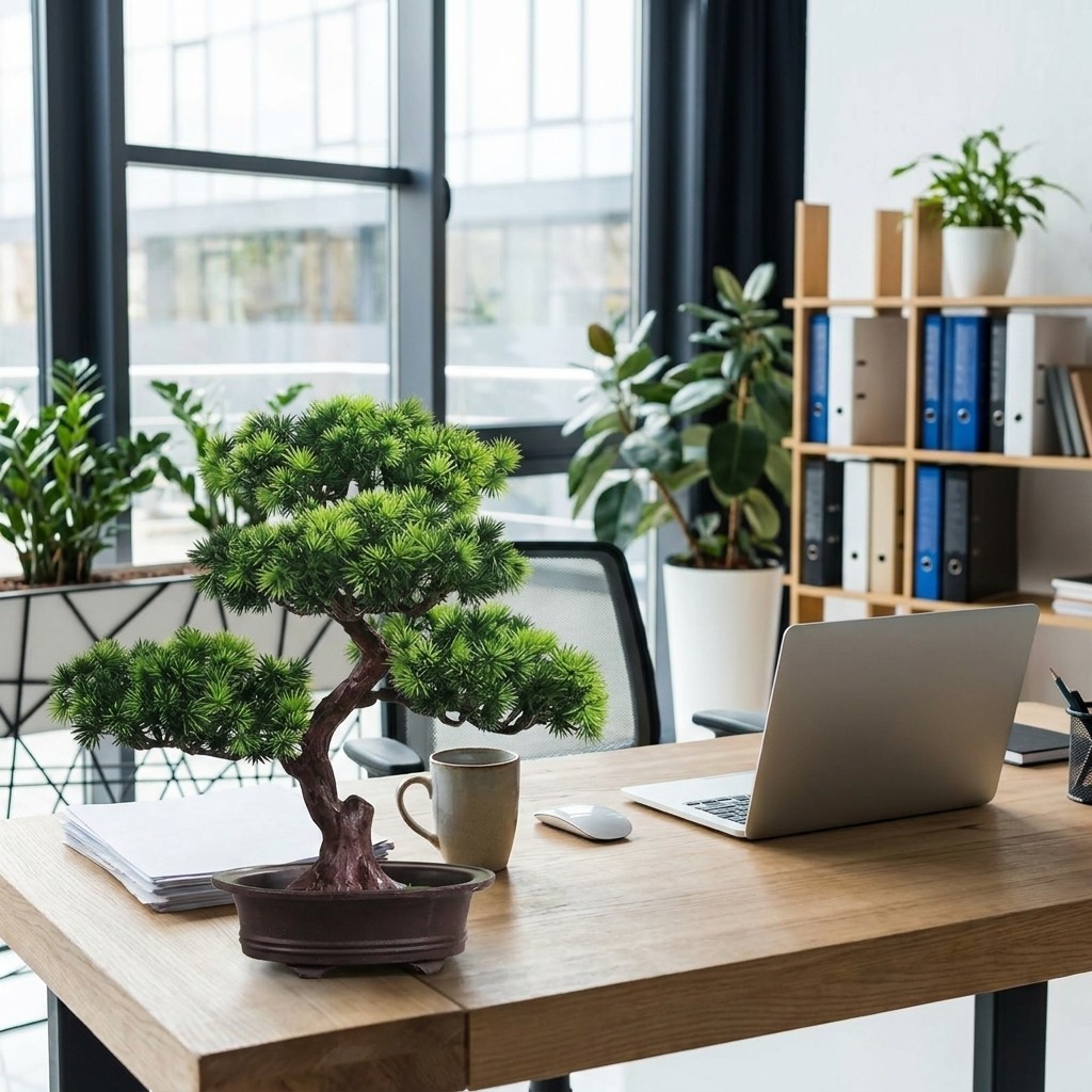 Artificial Bonsai Pine Tree in Pot Fake Plant Home Office Decor 30cm