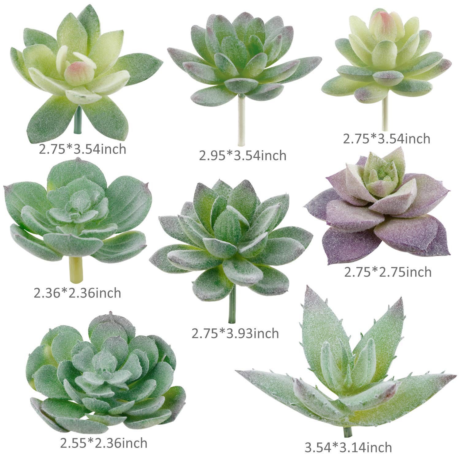 16 PCS Artificial Succulents Plants Small Fake Faux Unpotted Garden Decor