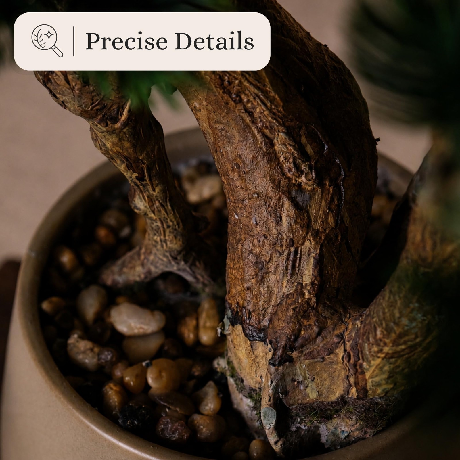 Artificial Bonsai Tree 26″ Tall with Realistic Wood and Ceramic Pot, Fake Pla…