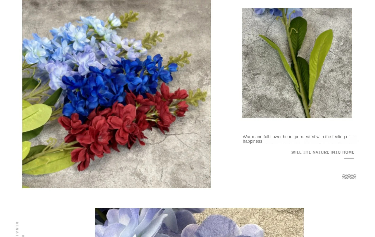 Big Artificial Hyacinth Violet flower branch fleurs artificielles for autumn fal