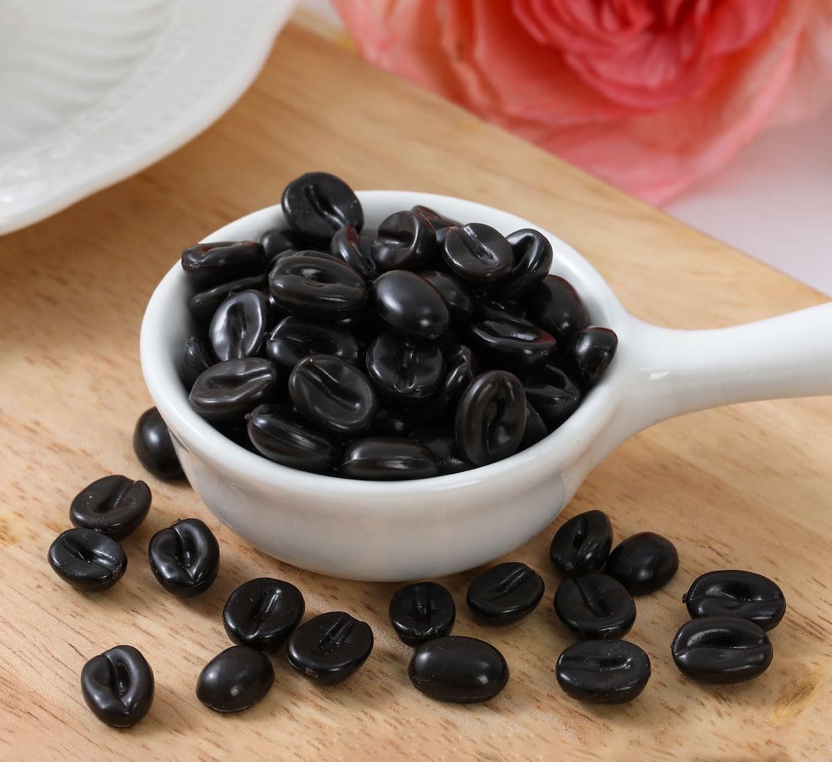 Faux Coffee Beans, 200g (600 Pcs) Simulation Mini Resin Artificial Coffee Bea…