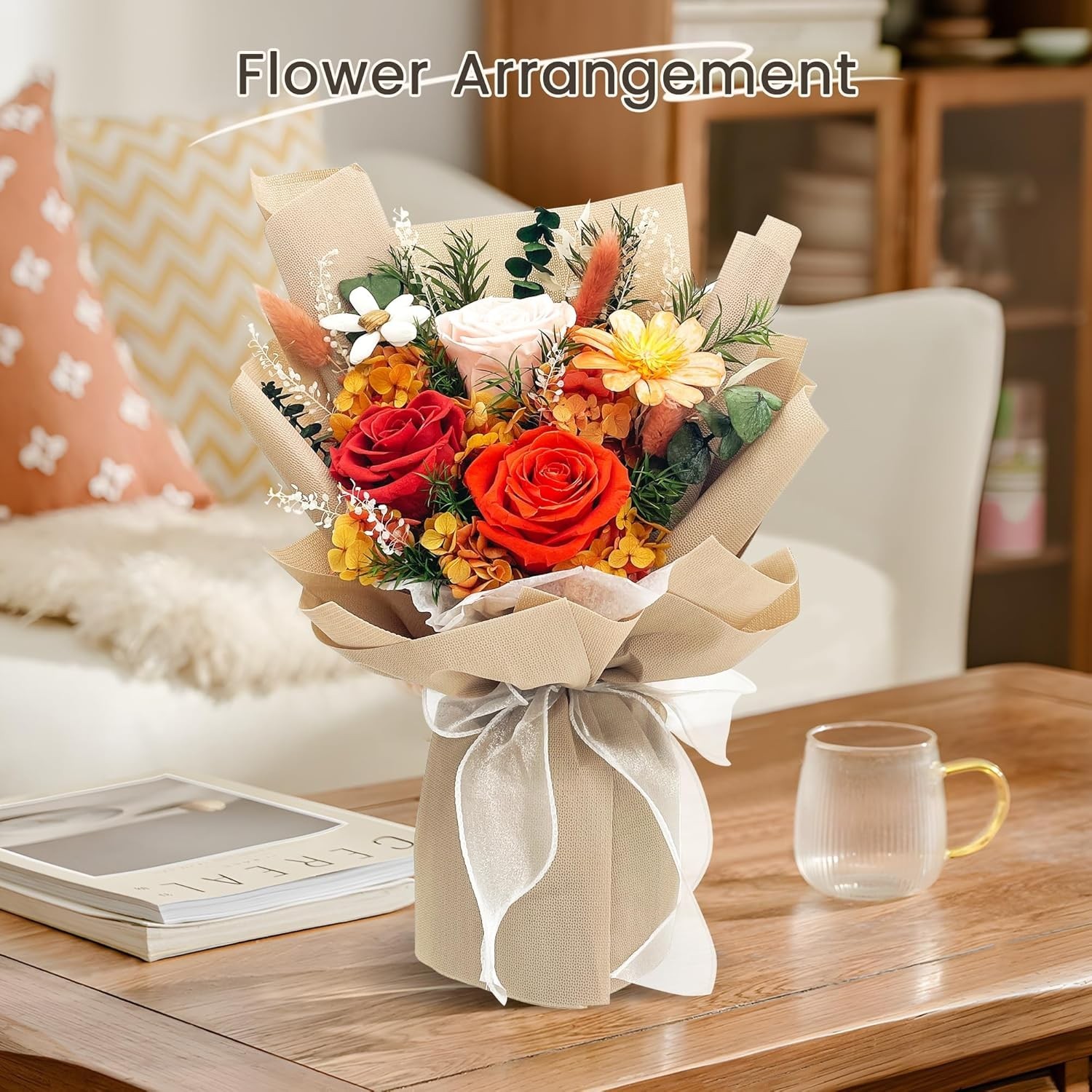 Flowers for Delivery, Preserved Flowers Bouquet with Gift Box, Rose Gifts for…